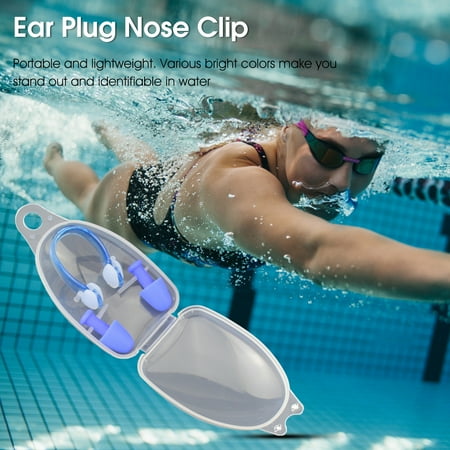 

Hesroicy 1 Set Portable Ear Plugs Waterproof Comfortable Flexible Nose Clip Earplugs Set for Swimming