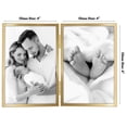 thumbnail image 3 of Americanflat 4x6 Hinge Frame with Shatter-Resistant Glass Hinged Metal Modern Displays Two Photos Photo - Gold, 3 of 9