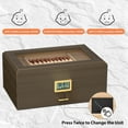 thumbnail image 4 of LP Cigar Humidor, Glass Top Desktop Humidor, Storage Box for 20-50 Cigars with Digital Hygrometer, Humidifier, Divider, Drawer & Dropper, 4 of 7