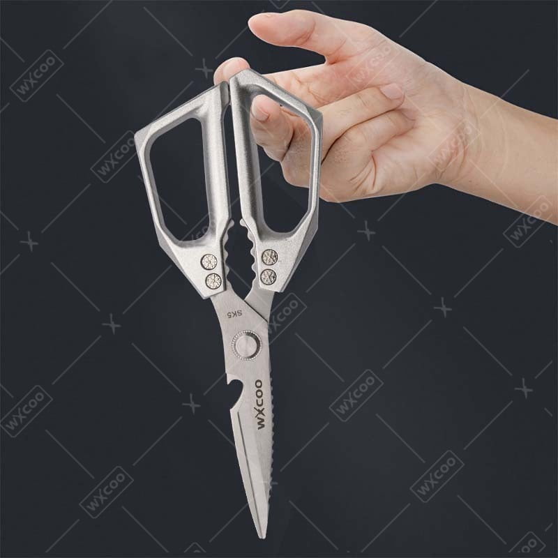 7PCS Professional Kitchen Chef Knife Set Handmade Forged Stainless Steel Kitchen Utility Boning Butcher Fish Bone Scissors Ultra-Sharp Cutting Fish Duck Meat Scissors for Cooking