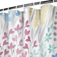 thumbnail image 3 of Blue Floral Shower Curtain, Pink Yellow Boho Flower Fabric Shower Curtain, Cute Funky Watercolor Wildflower Shower Curtain Set, Cottagecore Bohemian Bathroom Decor, 72x72, 3 of 6