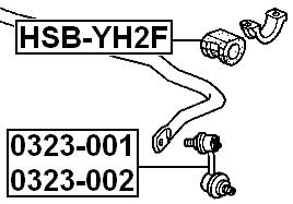 FEBEST HSB-YH2F Front Stabilizer Bushing