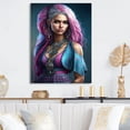 thumbnail image 2 of Designart Fashion Indian Woman In Pink And Blue V Canvas Wall Art, 2 of 5
