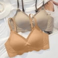 thumbnail image 5 of Iugvhana Wireless Bras for Women Breathable Seamless Bra Adjustable Straps No Underwire Bra Comfortable Everyday Full Coverage Bra Brown L, 5 of 6