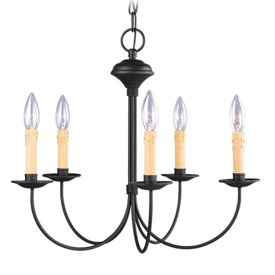 5 Light Black Chandelier with Steel base material