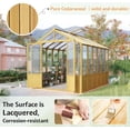 thumbnail image 4 of Jocisland 8x9.5 ft Wooden Greenhouse with Lockable Door, Walk-in Cedar Structure, Adjustable Roof Vents, Polycarbonate Panels for Outdoor, Garden, 4 of 9