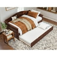 thumbnail image 2 of Pemberly Row Mid-Century Solid Wood Daybed with Twin Trundle in Walnut, 2 of 14