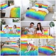 thumbnail image 6 of Rainbow Oil Painting Bedding 3 Piece Duvet Cover Set California King, Watercolor Colorful Abstract Art Soft Microfiber Comforter Cover with Zipper Closure & Pillowcases, FadeResistant Quilt Cover, 6 of 9