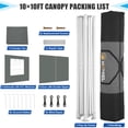 thumbnail image 5 of SANOPY 10x10 Heavy Duty Pop Up Canopy Tent with 4 Sidewalls, Commercial Instant Waterproof Canopy Tent, UV 50+ with Silver Coated, Upgraded Thickened Hexagonal Legs, Gray, 5 of 8