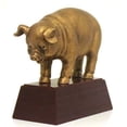thumbnail image 3 of Sculpted Gold Pig Trophy, Large | BBQ Smoke Off Competition Award - 6 Inch Tall - Engraved Plate on Request - Decade Awards, 3 of 4