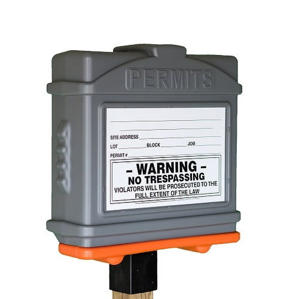 EZ Permit Box w/4x4 Adapter Gray and Orange