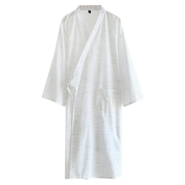 Jacquard Striped Kimono Robe Cotton Thin Spring Summer Autumn Winter Japanese Sweat Robe Men's Lace And Wind Robe