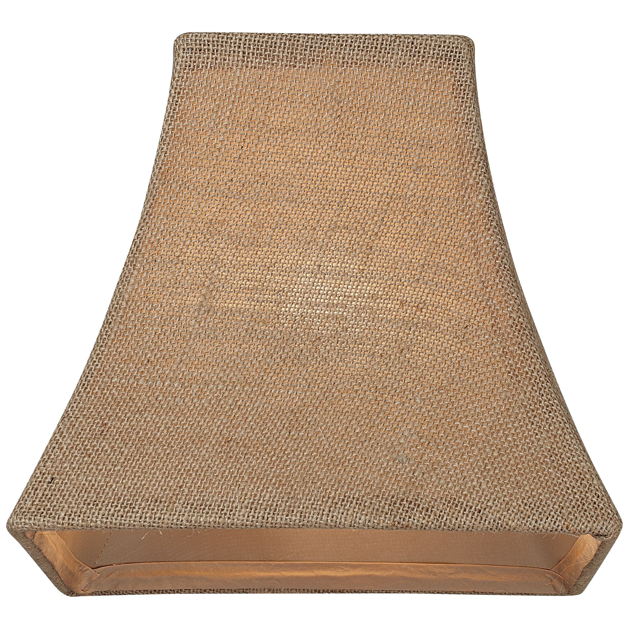 Springcrest Set of 2 Square Lamp Shades Natural Burlap Small 5.25" Top x 10" Bottom x 9" High Spider with Harp and Finial Fitting