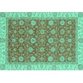 thumbnail image 1 of Ahgly Company Machine Washable Indoor Rectangle Oriental Turquoise Blue Traditional Area Rugs, 6' x 9', 1 of 4