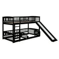 thumbnail image 5 of DreamBuck Bunk Bed Twin over Twin with Slide, Wood Floor Bunk Bed with Ladder, Safety Guardrails, Heavy Duty Bunk Beds for Teens Adults, Space-saving Bunk Bed for Bedroom, Dorm, Noise-Free, Espresso, 5 of 6