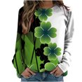 thumbnail image 1 of Camisas informales de manga larga para mujer, sudadera de cuello redondo con estampado de St Patrick Vintage, Tops holgados Fridja  czfsfas830, 1 of 5