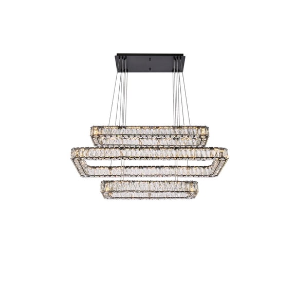 Monroe 42 inch LED triple rectangle pendant in black