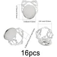 thumbnail image 3 of 16Pcs Brass Rings Open Cuff Adjustable Flower Pattern Rings with Oval Tray for DIY Rings Jewelry Making, 3 of 9