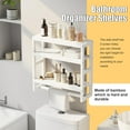thumbnail image 3 of Estantes organizadores de baño Estante flotante de 3 niveles con barra para colgar sobre el inodoro Estante de pared para baño Organizador de baño de pared ajustable (blanco), 3 of 8