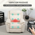 thumbnail image 4 of HOMCOM Fauteuil Inclinable Manuel avec 8 Massages par Vibration, Poches Latérales, Crème, 4 of 10