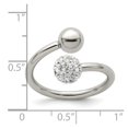 thumbnail image 2 of 2mm Stainless Steel Polished With Preciosa Crystal Ring Size 8 Ring for Women - 2.5 Grams, 2 of 2