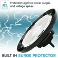 thumbnail image 4 of Luxrite 100/120/150W UFO High Bay LED Shop Lights, Up to 22500 Lumens, 3CCT, 5FT Hardwire Cable, IP65, UL 2 Pack, 4 of 7