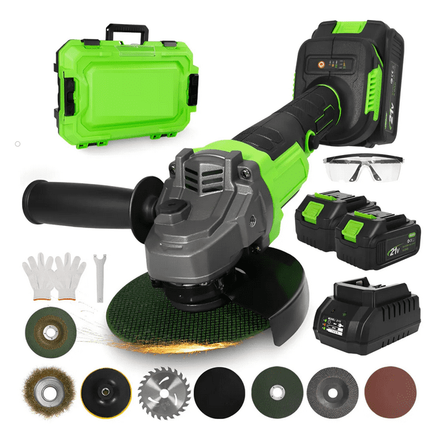 125mm Kit Esmeril Angular Inalámbrica Mini Pulido 10000rpm Malubero Verde, Negro