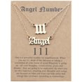 thumbnail image 4 of 2 Pcs Collier Ange et Chiffres Anglais Anciens Bijoux de Numérologie pour Femmes Plaqué Acier Inoxydable, 4 of 9