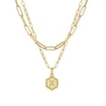 thumbnail image 1 of onlyliua para Interior/Exterior Collar En Cadena Chapado En Oro para Mujer, Colgante En Letra Hexagonal, Collar En Capas, 1 of 1