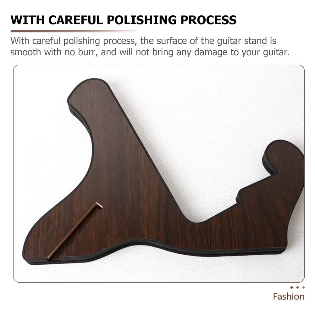 Raindrops Coffee Wood Guitar Stand Foldable and Portable Holder, Stable Storage Rack for Indoor and Outdoor Use