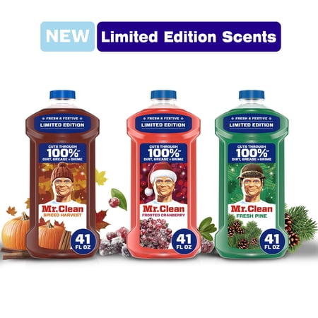 Mr. Clean All Purpose Cleaner Floor Cleaner Mop Soap Cleaning Liquid Spiced Harvest Pumpkin Frosted Cranberry and Fresh Pine