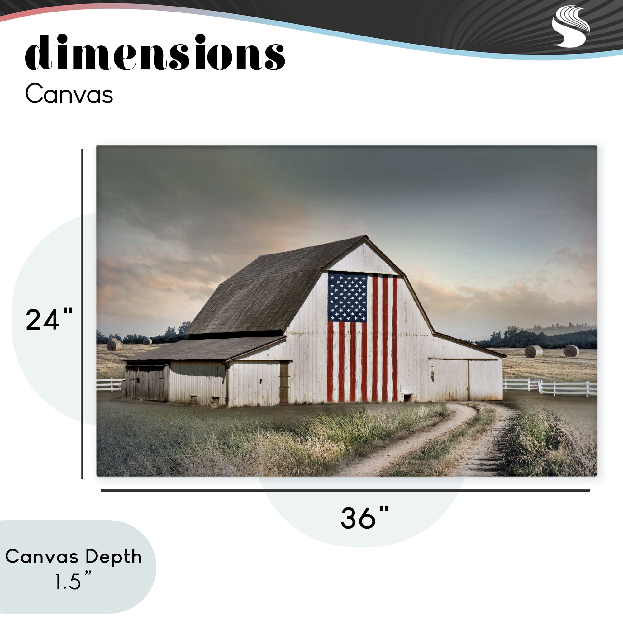 Stupell Industries Land That I Love Barn Canvas Wall Art, design by CAD Designs