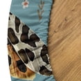 thumbnail image 5 of Ambesonne Tropical Fitted Round Tablecloth, Tiger Butterfly Garden Art, 56"- 60" Diameter, Dark Peach Blue Grey, 5 of 5