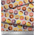 thumbnail image 3 of Soimoi Silk Fabric Donuts Food Print Fabric by The Yard 42 Inch Wide, 3 of 5