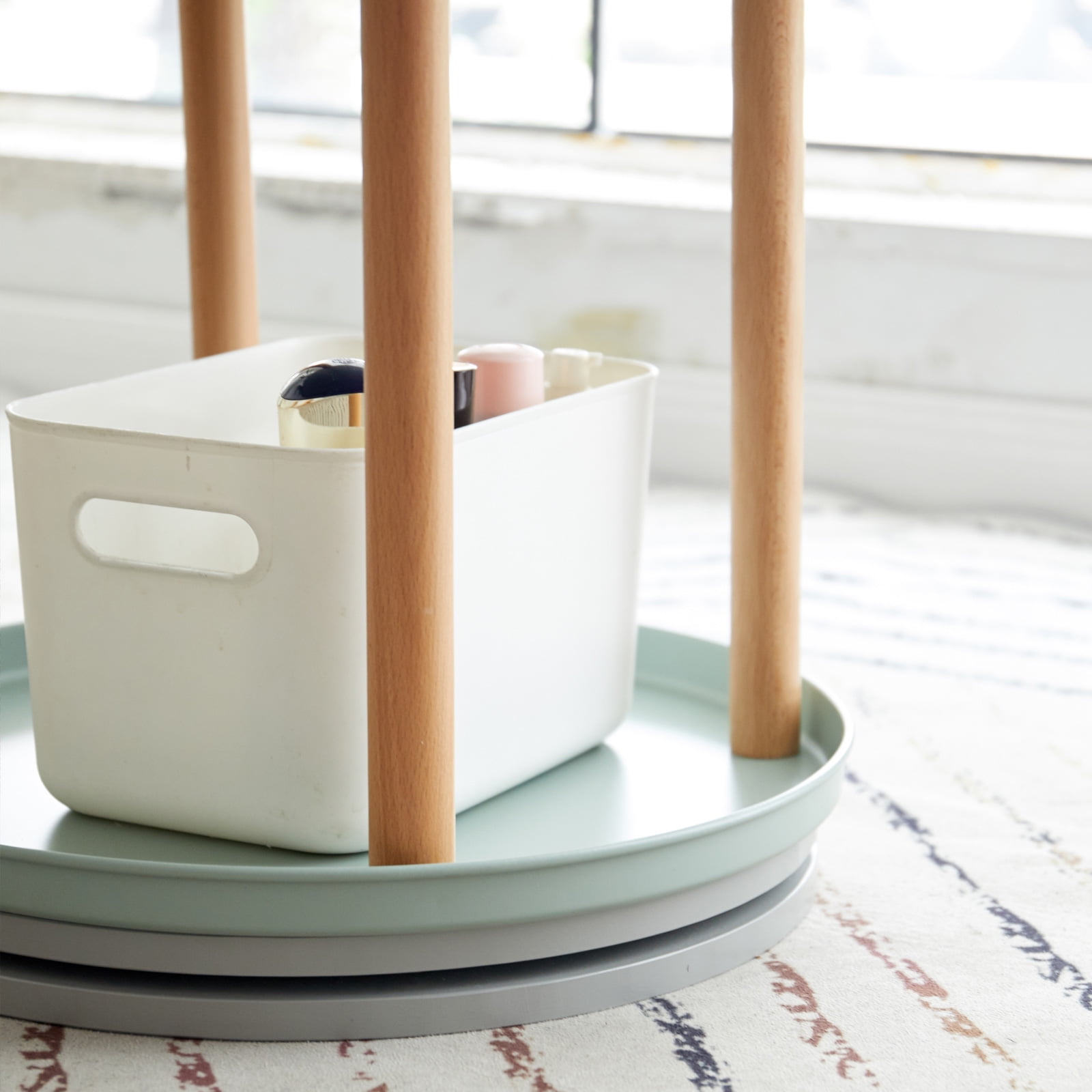 MAYEERTY 360° Rotating Bookshelf - Multifunctional 3-Tier Storage Rack
