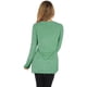 thumbnail image 4 of Blusa informal verde cómoda para otoño/invierno, talla M, camisa de mujer con cuello en V y manga larga con bloques de color, 4 of 6
