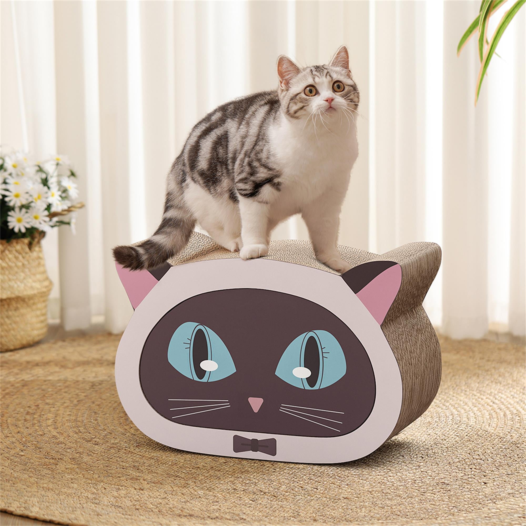 Kadyn 18" Cat Scratching Pads Cardboard for Indoor Cats, Cat Scratcher Lounge, Scratch Toys with Catnip, Brown