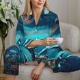 thumbnail image 6 of Bingfone Womens Pajama Sets Hawaiian Ship Dolphin Print,Long Sleeve Loungewear Pajamas Set-XX-Large, 6 of 8