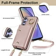 thumbnail image 4 of Allytechgroup Wallet Case for Samsung Galaxy A14 5G, RFID Blocking Crossbody Shoulder Strap Hand Wrist Cards Holder Ring Stand Bumper Drop Protection Phone Case for Girls Women, Rosegold, 4 of 9