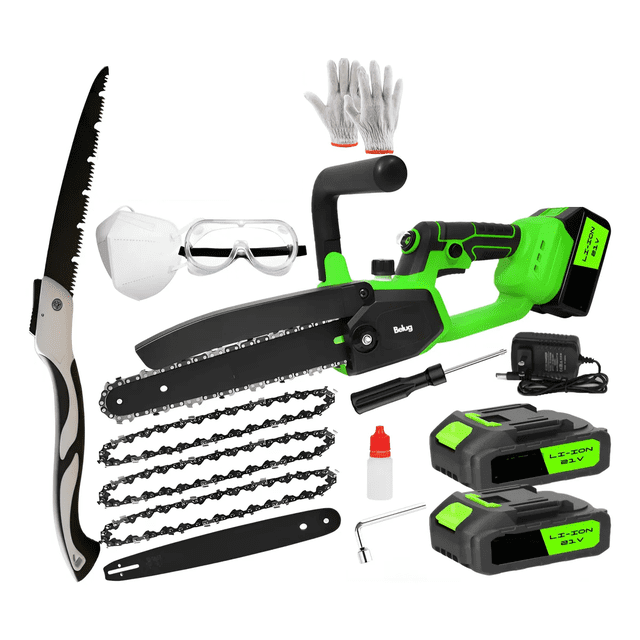 "Motosierra 8 + Sierra Plegable 25cm, Kit Jardinería Corte Belug, Verde "