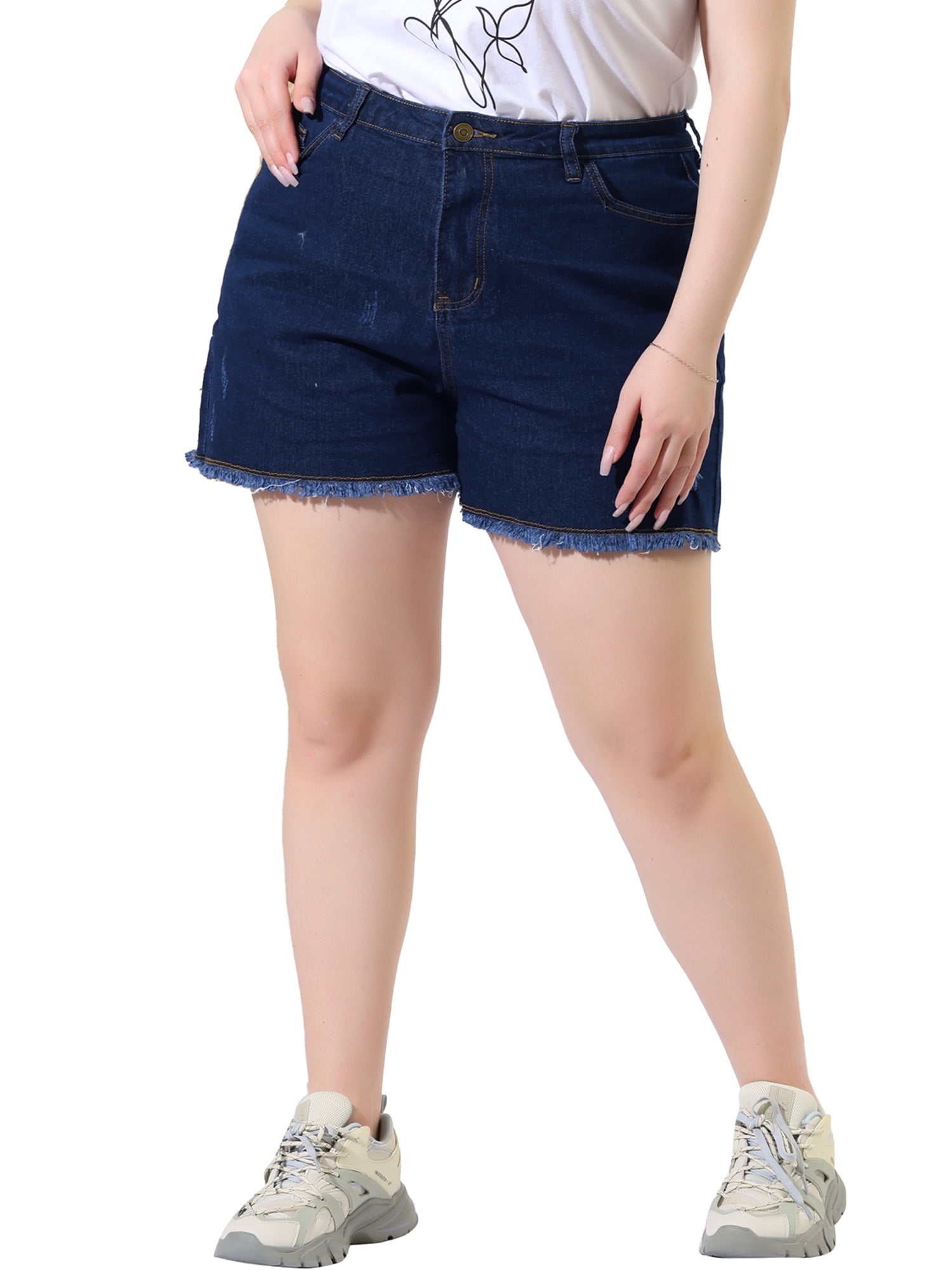 Gloria Vanderbilt Blue Jean Denim Shorts Skimmers Plus Sizes 20 22 24 