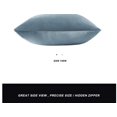 thumbnail image 2 of Fundas decorativas negras para almohadas lumbares pequeñas, fundas de cojín, fundas de almohada de terciopelo, 16 x 16 pulgadas, juego de 2, azul grisáceo, 2 of 4