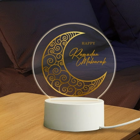 

KDJ 3D Creative Night Light Atmosphere Lamp Ramadan Mubarak Decorative USB Socket