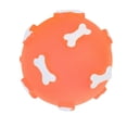 thumbnail image 3 of Pelota vocal chirriante de vinilo no tóxica para exteriores, juguete para masticar para perros, ideal para la dentición (naranja), 3 of 14