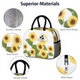 thumbnail image 5 of Insulated Lunch Bag for Women, Floral Print Oxford Fabric Lunch Box, Leakproof Thermal Cooler Tote for Work, School & Picnic, Sunflower Floral Print, 5 of 5