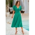 thumbnail image 2 of PRETTYGARDEN Women's Summer Midi Dress Ruffle Cap Sleeve V Neck Cocktail Party Swing A Line Fit and Flared Dresses, 2 of 6