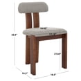 thumbnail image 4 of Safavieh Cayde Modern Wood Dining Side Chairs, Gray / Walnut, 4 of 8