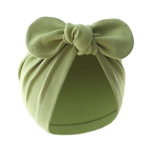 Turbante de algodón para bebé, niña y niño, gorro con nudo de flores, Orejas de conejo, gorros para recién nacidos, accesorios para el cabello para niños pequeños