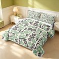 thumbnail image 3 of Erosebridal Vintage Blossom Quilt King, Retro Patchwork King Coverlet Set, Reversible, Sage Charcoal, 3pcs (1 Bedspread and 2 Pillowcases), 3 of 7