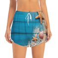 thumbnail image 2 of Balery Shells and Starfish Pantalones cortos deportivos para mujer con forro y dos bolsillos, elásticos, para entrenamiento, gimnasio, yoga-XX-Large, 2 of 7